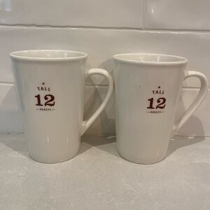Starbucks set of 2 Tall 12 ounces white mugs 2010